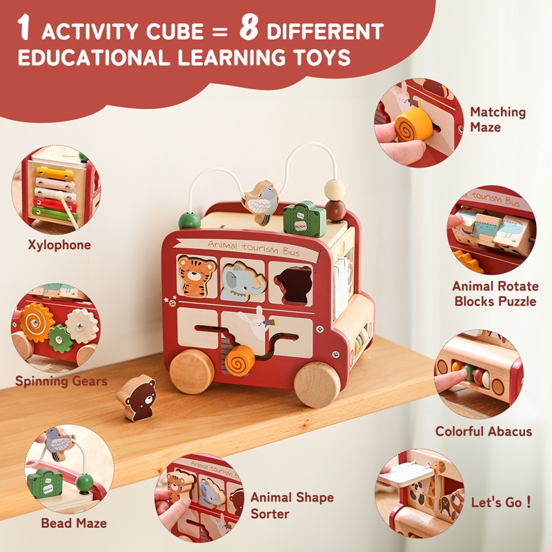 Wooden Bus Toy Custom Name Fre - Kids Education Name ulasan dan harga